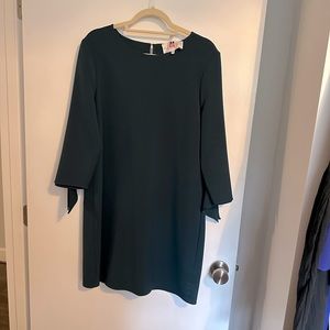 Charles Henry Teal 3/4 Length Sleeve Dress